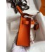 Hermes Kelly Mini II Sellier Handmade Bag In Orange Chevre Mysore Leather Hermes Kelly Mini II Sellier Handmade Bag In Orange Chevre Mysore Leather
