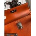 Hermes Kelly Mini II Sellier Handmade Bag In Orange Chevre Mysore Leather Hermes Kelly Mini II Sellier Handmade Bag In Orange Chevre Mysore Leather