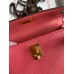 Hermes Kelly Mini II Sellier Handmade Bag In Rose Lipstick Chevre Mysore Leather Hermes Kelly Mini II Sellier Handmade Bag In Rose Lipstick Chevre Mysore Leather