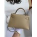 Hermes Kelly Mini II Sellier Handmade Bag In Trench Chevre Mysore Leather Hermes Kelly Mini II Sellier Handmade Bag In Trench Chevre Mysore Leather