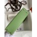 Hermes Kelly Mini II Sellier Handmade Bag In Vert Criquet Chevre Mysore Leather Hermes Kelly Mini II Sellier Handmade Bag In Vert Criquet Chevre Mysore Leather