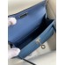 Hermes Kelly Mini II Sellier Handmade Bag In Blue Agate Epsom Calfskin Hermes Kelly Mini II Sellier Handmade Bag In Blue Agate Epsom Calfskin