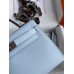 Hermes Kelly Mini II Sellier Handmade Bag In Blue Brume Epsom Calfskin Hermes Kelly Mini II Sellier Handmade Bag In Blue Brume Epsom Calfskin