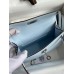 Hermes Kelly Mini II Sellier Handmade Bag In Blue Brume Epsom Calfskin Hermes Kelly Mini II Sellier Handmade Bag In Blue Brume Epsom Calfskin