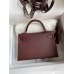Hermes Kelly Mini II Sellier Handmade Bag In Bordeaux Epsom Calfskin Hermes Kelly Mini II Sellier Handmade Bag In Bordeaux Epsom Calfskin