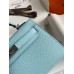 Hermes Kelly Mini II Sellier Handmade Bag In Blue Zephyr Epsom Calfskin Hermes Kelly Mini II Sellier Handmade Bag In Blue Zephyr Epsom Calfskin