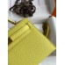 Hermes Kelly Mini II Sellier Handmade Bag In Lime Epsom Calfskin Hermes Kelly Mini II Sellier Handmade Bag In Lime Epsom Calfskin