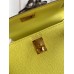 Hermes Kelly Mini II Sellier Handmade Bag In Lime Epsom Calfskin Hermes Kelly Mini II Sellier Handmade Bag In Lime Epsom Calfskin