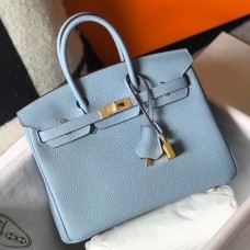 Hermes Birkin 25cm Bag In Blue Lin Clemence Leather GHW Hermes Birkin 25cm Bag In Blue Lin Clemence Leather GHW