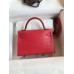 Hermes Kelly Mini II Sellier Handmade Bag In Rose Extreme Matte Alligator Leather