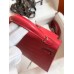 Hermes Kelly Mini II Sellier Handmade Bag In Rose Extreme Matte Alligator Leather