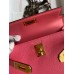 Hermes Kelly Mini II Sellier Handmade Bag In Rose Azalee Epsom Calfskin Hermes Kelly Mini II Sellier Handmade Bag In Rose Azalee Epsom Calfskin