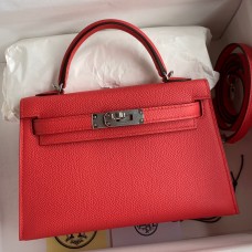 Hermes Kelly Mini II Sellier Handmade Bag In Piment Epsom Calfskin Hermes Kelly Mini II Sellier Handmade Bag In Piment Epsom Calfskin