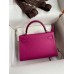 Hermes Kelly Mini II Sellier Handmade Bag In Rose Purple Epsom Calfskin Hermes Kelly Mini II Sellier Handmade Bag In Rose Purple Epsom Calfskin