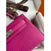 Hermes Kelly Mini II Sellier Handmade Bag In Rose Purple Epsom Calfskin Hermes Kelly Mini II Sellier Handmade Bag In Rose Purple Epsom Calfskin