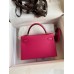 Hermes Kelly Mini II Sellier Handmade Bag In Rose Red Epsom Calfskin Hermes Kelly Mini II Sellier Handmade Bag In Rose Red Epsom Calfskin
