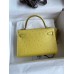 Hermes Kelly Mini II Sellier Handmade Bag In Lime Ostrich Leather Hermes Kelly Mini II Sellier Handmade Bag In Lime Ostrich Leather