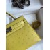 Hermes Kelly Mini II Sellier Handmade Bag In Lime Ostrich Leather Hermes Kelly Mini II Sellier Handmade Bag In Lime Ostrich Leather