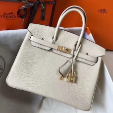 Hermes Birkin 25cm Bag In Beton Clemence Leather GHW Hermes Birkin 25cm Bag In Beton Clemence Leather GHW
