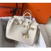 Hermes Birkin 25cm Bag In Beton Clemence Leather GHW