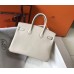 Hermes Birkin 25cm Bag In Beton Clemence Leather GHW