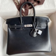 Hermes Birkin 25 Retourne Handmade Bag In Black Box Calfskin Hermes Birkin 25 Retourne Handmade Bag In Black Box Calfskin