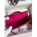 Hermes Kelly Mini II Sellier Handmade Bag In Rose Red Ostrich Leather Hermes Kelly Mini II Sellier Handmade Bag In Rose Red Ostrich Leather