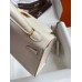 Hermes Kelly Mini II Sellier Handmade Bag In Craie Swift Calfskin Hermes Kelly Mini II Sellier Handmade Bag In Craie Swift Calfskin