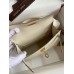 Hermes Kelly Mini II Sellier Handmade Bag In Craie Swift Calfskin Hermes Kelly Mini II Sellier Handmade Bag In Craie Swift Calfskin