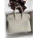 Hermes Birkin 25 Retourne Handmade Bag In Pearl Grey Clemence Leather Hermes Birkin 25 Retourne Handmade Bag In Pearl Grey Clemence Leather