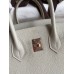 Hermes Birkin 25 Retourne Handmade Bag In Pearl Grey Clemence Leather Hermes Birkin 25 Retourne Handmade Bag In Pearl Grey Clemence Leather