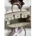Hermes Birkin 25 Retourne Handmade Bag In Pearl Grey Clemence Leather Hermes Birkin 25 Retourne Handmade Bag In Pearl Grey Clemence Leather