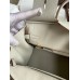 Hermes Birkin 25 Retourne Handmade Bag In Pearl Grey Clemence Leather Hermes Birkin 25 Retourne Handmade Bag In Pearl Grey Clemence Leather