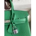 Hermes Birkin 25 Retourne Handmade Bag In Vert Vertigo Clemence Leather Hermes Birkin 25 Retourne Handmade Bag In Vert Vertigo Clemence Leather
