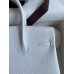 Hermes Birkin 25 Retourne Handmade Bag In White Clemence Leather Hermes Birkin 25 Retourne Handmade Bag In White Clemence Leather