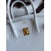 Hermes Birkin 25 Retourne Handmade Bag In White Clemence Leather Hermes Birkin 25 Retourne Handmade Bag In White Clemence Leather