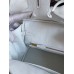 Hermes Birkin 25 Retourne Handmade Bag In White Clemence Leather Hermes Birkin 25 Retourne Handmade Bag In White Clemence Leather