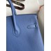 Hermes Birkin 25 Retourne Handmade Bag In Blue Agate Epsom Calfskin Hermes Birkin 25 Retourne Handmade Bag In Blue Agate Epsom Calfskin