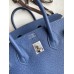 Hermes Birkin 25 Retourne Handmade Bag In Blue Agate Epsom Calfskin Hermes Birkin 25 Retourne Handmade Bag In Blue Agate Epsom Calfskin