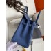 Hermes Birkin 25 Retourne Handmade Bag In Blue Agate Epsom Calfskin Hermes Birkin 25 Retourne Handmade Bag In Blue Agate Epsom Calfskin