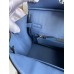 Hermes Birkin 25 Retourne Handmade Bag In Blue Agate Epsom Calfskin Hermes Birkin 25 Retourne Handmade Bag In Blue Agate Epsom Calfskin