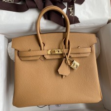 Hermes Birkin 25 Retourne Handmade Bag In Biscuit Epsom Calfskin Hermes Birkin 25 Retourne Handmade Bag In Biscuit Epsom Calfskin