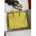 Hermes Birkin 25 Retourne Handmade Bag In Lime Epsom Calfskin Hermes Birkin 25 Retourne Handmade Bag In Lime Epsom Calfskin