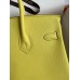 Hermes Birkin 25 Retourne Handmade Bag In Lime Epsom Calfskin Hermes Birkin 25 Retourne Handmade Bag In Lime Epsom Calfskin