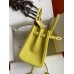 Hermes Birkin 25 Retourne Handmade Bag In Lime Epsom Calfskin Hermes Birkin 25 Retourne Handmade Bag In Lime Epsom Calfskin