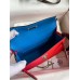 Hermes Kelly Mini II Sellier Tri-color Bag In Red/Rose Extreme/Blue Epsom Calfskin Hermes Kelly Mini II Sellier Tri-color Bag In Red/Rose Extreme/Blue Epsom Calfskin