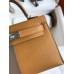 Hermes Kelly Mini II Sellier Tri-color Bag In Taupe/Sesame/Blue Nuit Epsom Calfskin Hermes Kelly Mini II Sellier Tri-color Bag In Taupe/Sesame/Blue Nuit Epsom Calfskin