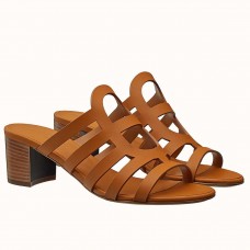 Hermes Celena Sandals 50mm In Brown Calfskin Hermes Celena Sandals 50mm In Brown Calfskin