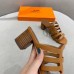 Hermes Celena Sandals 50mm In Brown Calfskin Hermes Celena Sandals 50mm In Brown Calfskin