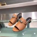 Hermes Candy 40mm Sandals In Brown Calfskin Hermes Candy 40mm Sandals In Brown Calfskin